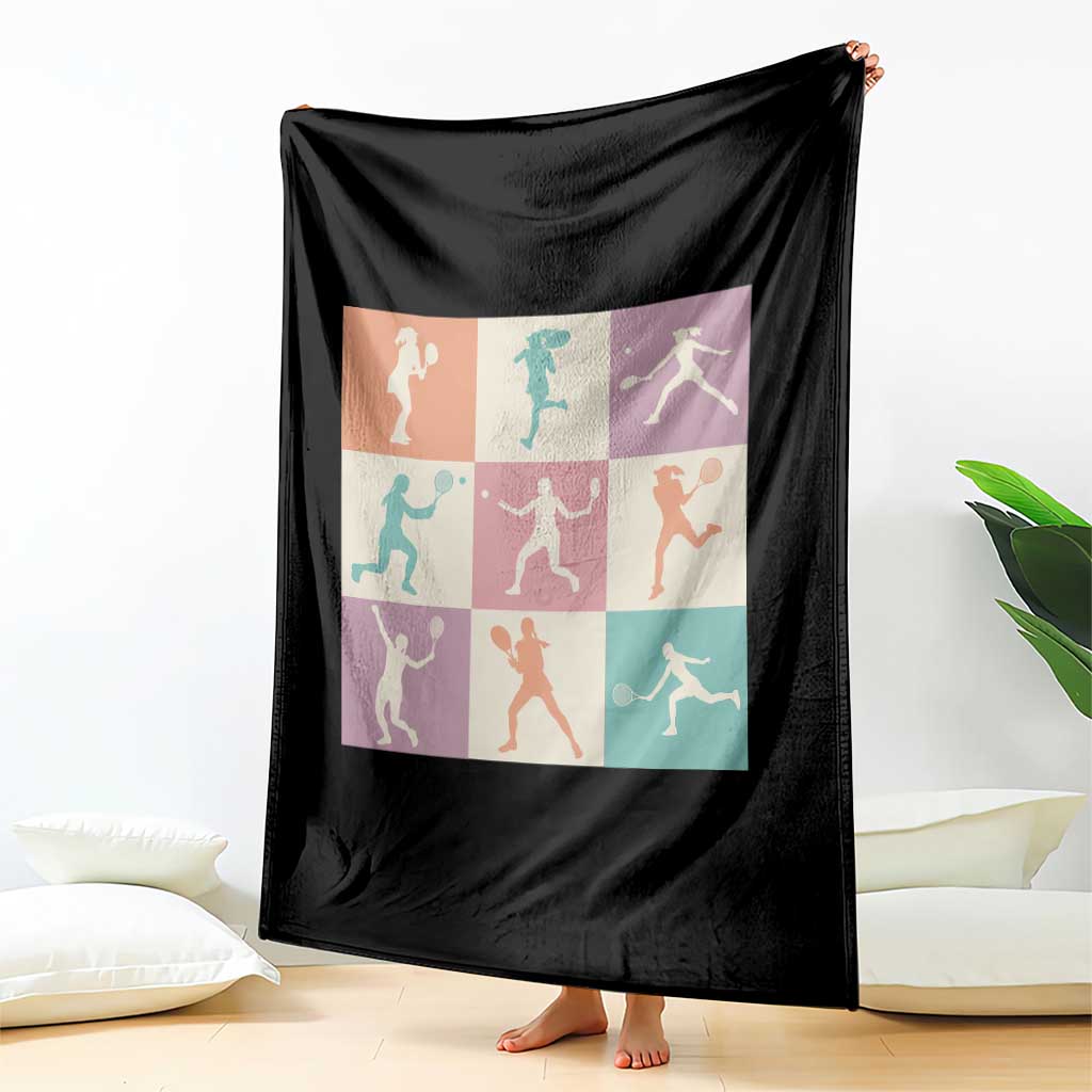 Tennis Lover Colorful Pastel Grid Sports Fan Gift Throw Blanket TS12 Print Your Wear
