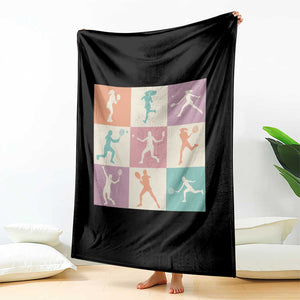 Tennis Lover Colorful Pastel Grid Sports Fan Gift Throw Blanket TS12 Print Your Wear