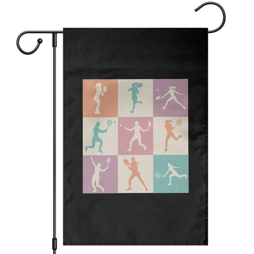 Tennis Lover Colorful Pastel Grid Sports Fan Gift Garden Flag TS12 Black Print Your Wear