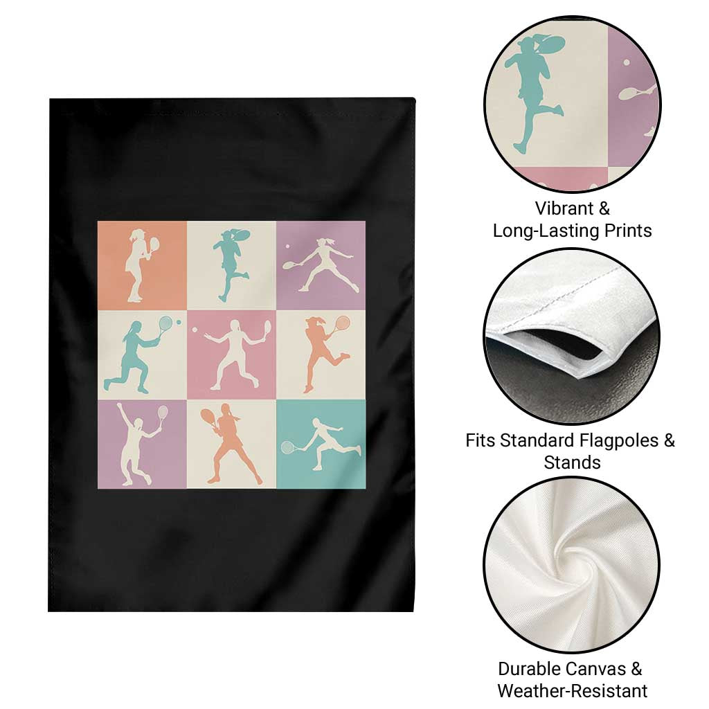 Tennis Lover Colorful Pastel Grid Sports Fan Gift Garden Flag TS12 Print Your Wear