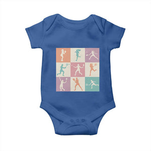Tennis Lover Colorful Pastel Grid Sports Fan Gift Baby Onesie TS12 Royal Blue Print Your Wear