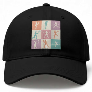 Tennis Lover Colorful Pastel Grid Sports Fan Gift Baseball Cap TS12 Print Your Wear