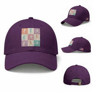 Tennis Lover Colorful Pastel Grid Sports Fan Gift Baseball Cap TS12 Baseball Cap Universal Fit Purple Print Your Wear