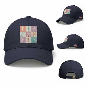 Tennis Lover Colorful Pastel Grid Sports Fan Gift Baseball Cap TS12 Baseball Cap Universal Fit Navy Print Your Wear