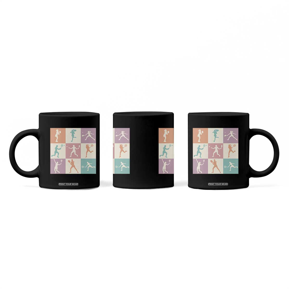 Tennis Lover Colorful Pastel Grid Sports Fan Gift Coffee Mug TS12 Print Your Wear