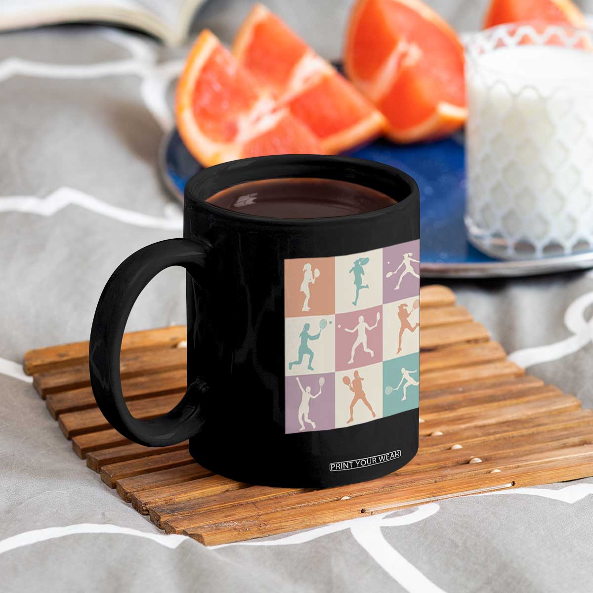 Tennis Lover Colorful Pastel Grid Sports Fan Gift Coffee Mug TS12 Print Your Wear