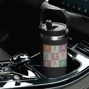 Tennis Lover Colorful Pastel Grid Sports Fan Gift Flip Straw Tumbler TS12 Print Your Wear