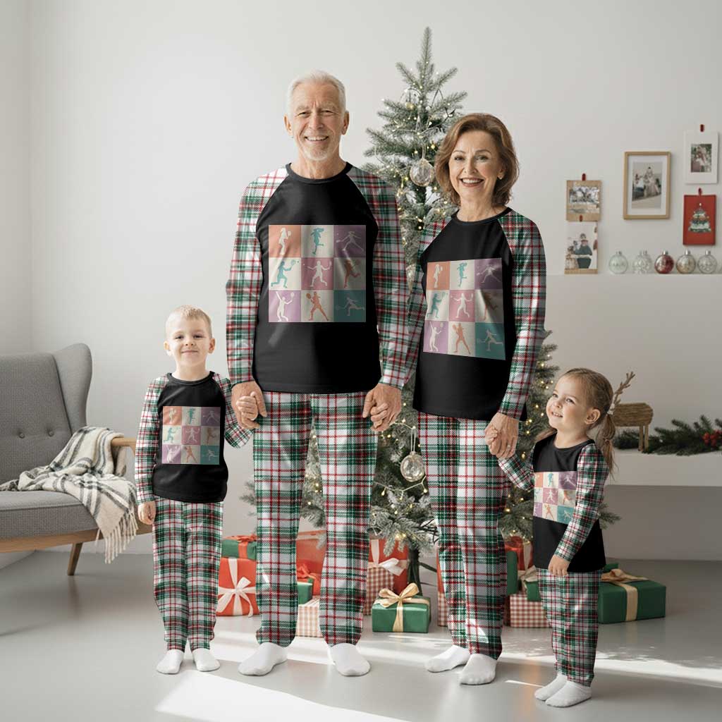 Tennis Lover Colorful Pastel Grid Sports Fan Gift Plaid Pajama Set TS12 Christmas Plaid Print Your Wear