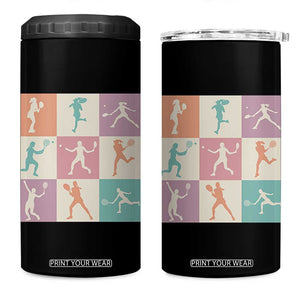 Tennis Lover Colorful Pastel Grid Sports Fan Gift 4 in 1 Can Cooler Tumbler TS12 One Size: 16 oz Black Print Your Wear