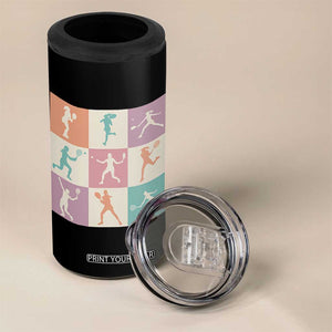 Tennis Lover Colorful Pastel Grid Sports Fan Gift 4 in 1 Can Cooler Tumbler TS12 Print Your Wear