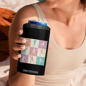 Tennis Lover Colorful Pastel Grid Sports Fan Gift 4 in 1 Can Cooler Tumbler TS12 Print Your Wear