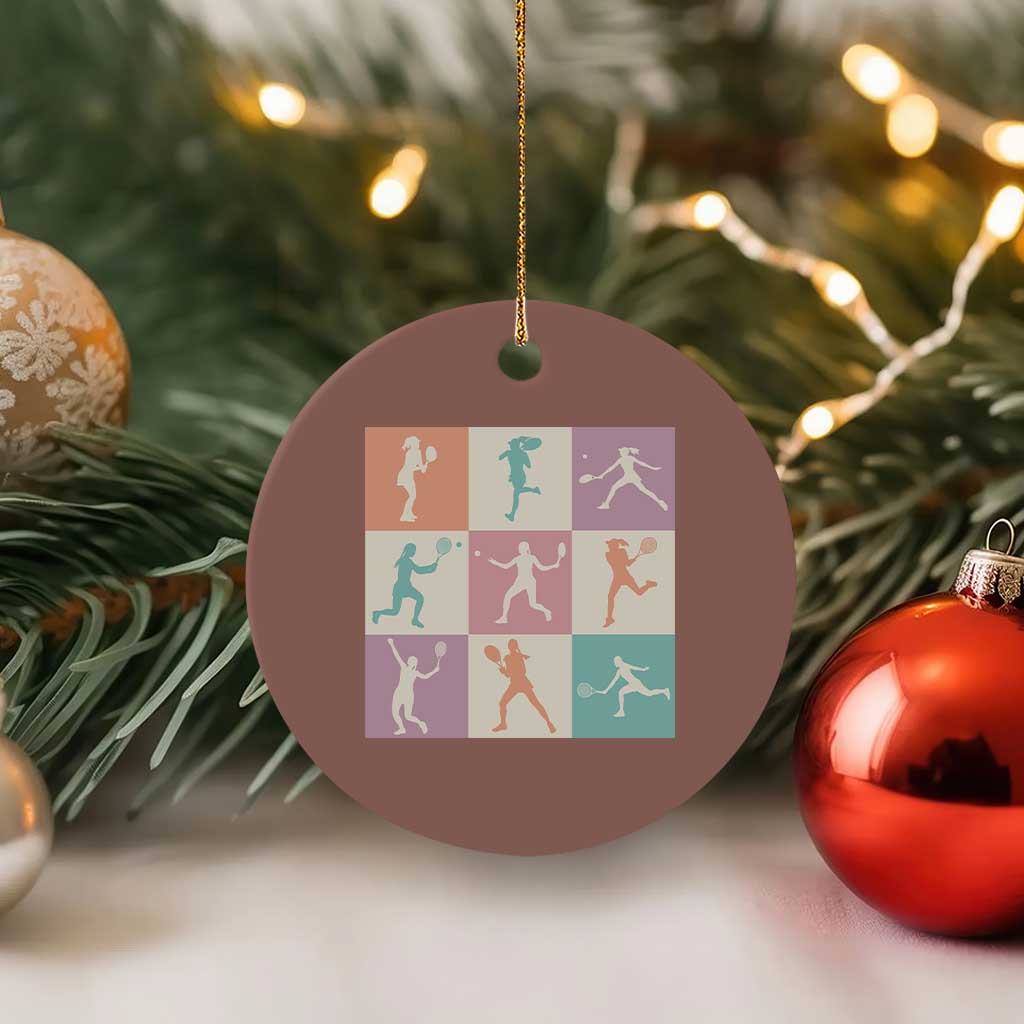 Tennis Lover Colorful Pastel Grid Sports Fan Gift Ceramic Ornament TS12 1pc Mocha Print Your Wear