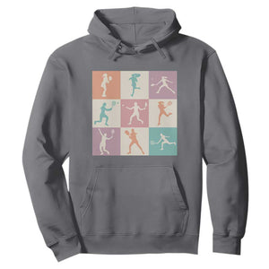 Tennis Lover Colorful Pastel Grid Sports Fan Gift Hoodie TS12 Charcoal Print Your Wear