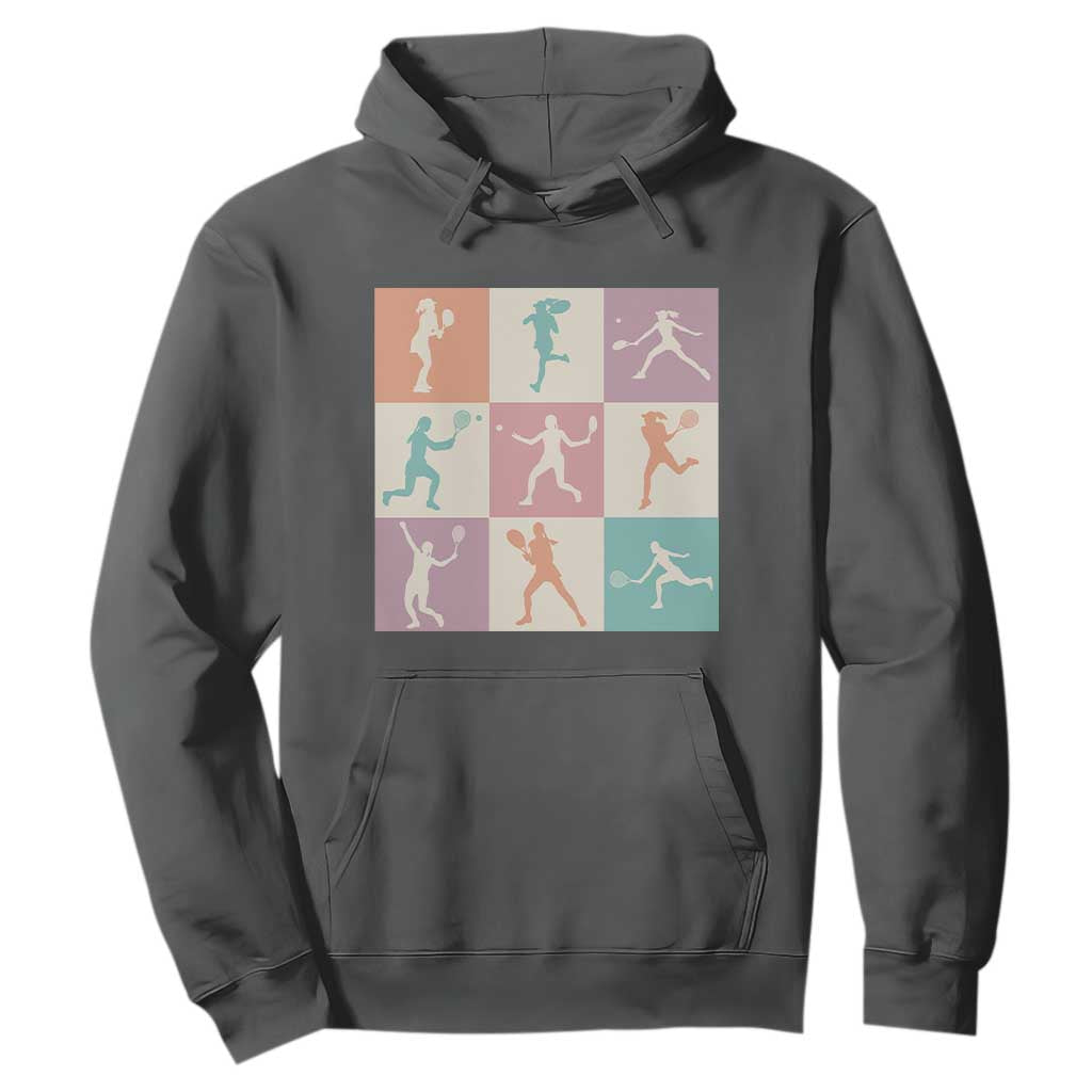 Tennis Lover Colorful Pastel Grid Sports Fan Gift Hoodie TS12 Dark Heather Print Your Wear