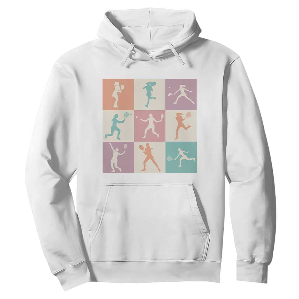 Tennis Lover Colorful Pastel Grid Sports Fan Gift Hoodie TS12 White Print Your Wear