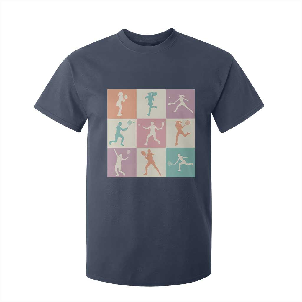 Tennis Lover Colorful Pastel Grid Sports Fan Gift T Shirt For Kid TS12 Navy Print Your Wear