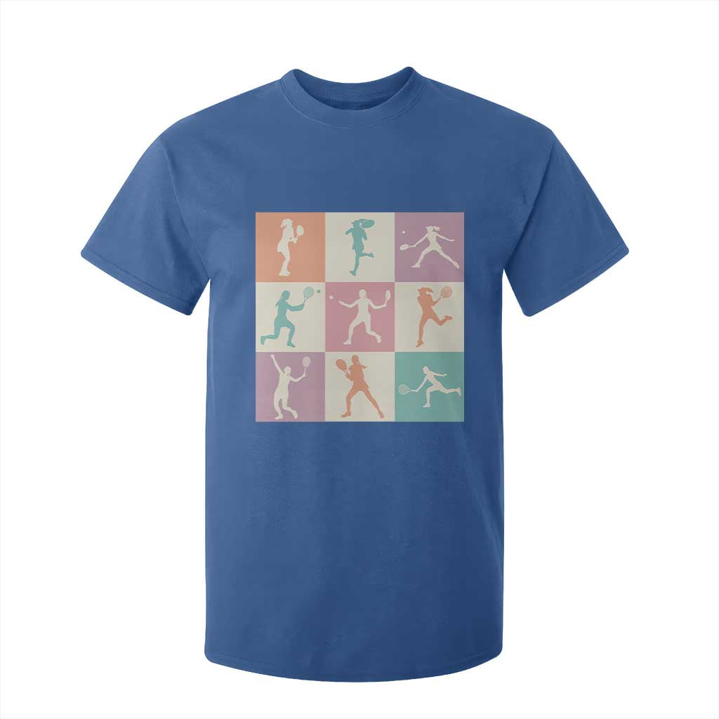 Tennis Lover Colorful Pastel Grid Sports Fan Gift T Shirt For Kid TS12 Royal Blue Print Your Wear