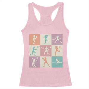 Tennis Lover Colorful Pastel Grid Sports Fan Gift Racerback Tank Top TS12 Light Pink Print Your Wear