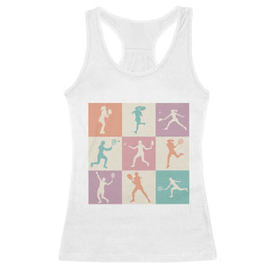 Tennis Lover Colorful Pastel Grid Sports Fan Gift Racerback Tank Top TS12 White Print Your Wear