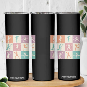 Tennis Lover Colorful Pastel Grid Sports Fan Gift Skinny Tumbler TS12 Print Your Wear