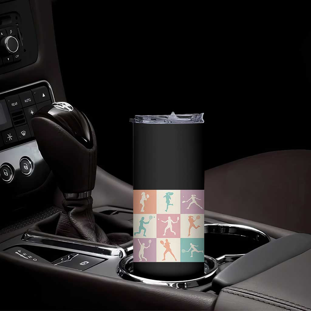 Tennis Lover Colorful Pastel Grid Sports Fan Gift Skinny Tumbler TS12 Print Your Wear