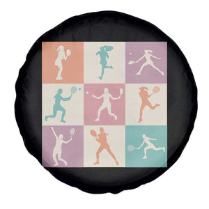 Tennis Lover Colorful Pastel Grid Sports Fan Gift Spare Tire Cover TS12 Print Your Wear