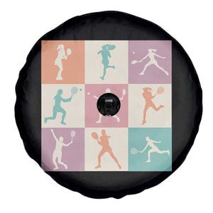 Tennis Lover Colorful Pastel Grid Sports Fan Gift Spare Tire Cover TS12 Print Your Wear