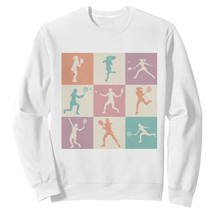 Tennis Lover Colorful Pastel Grid Sports Fan Gift Sweatshirt TS12 White Print Your Wear