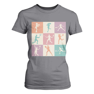 Tennis Lover Colorful Pastel Grid Sports Fan Gift T Shirt For Women TS12 Charcoal Print Your Wear