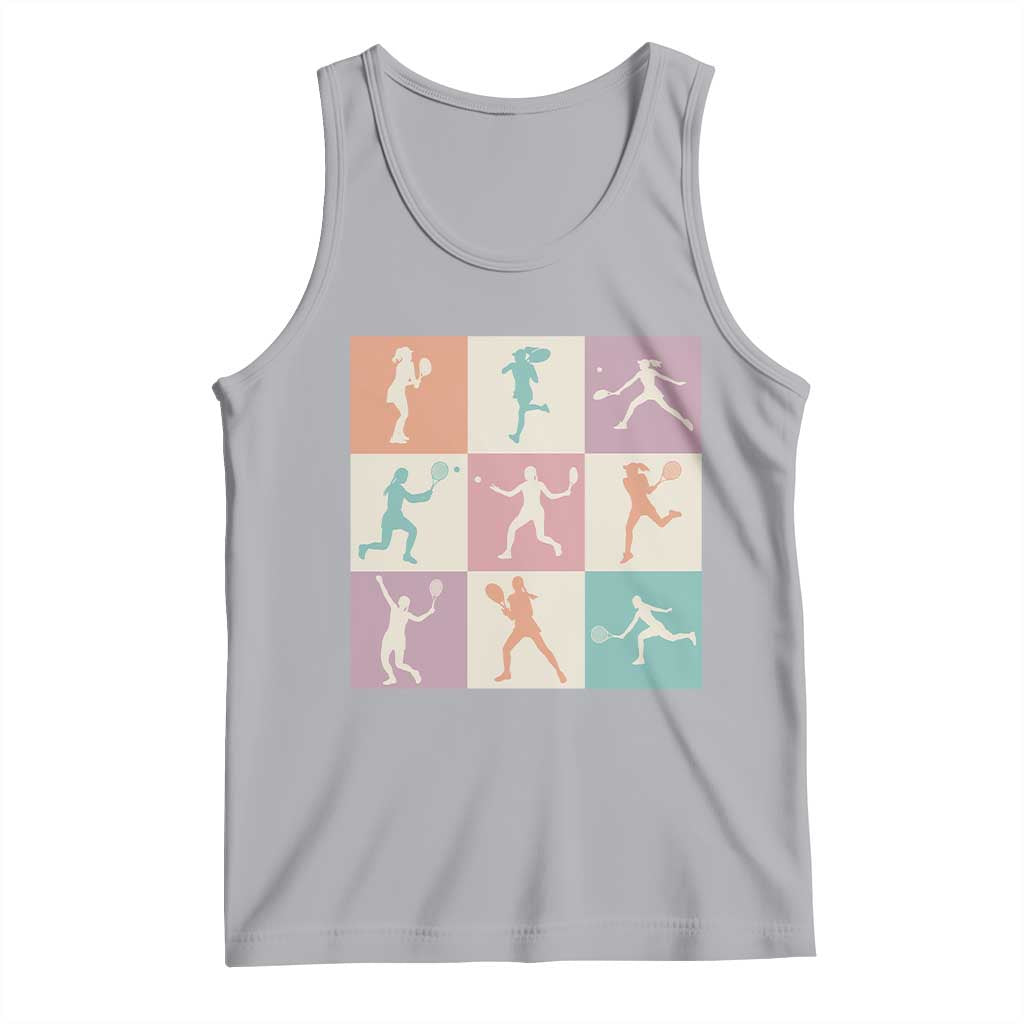 Tennis Lover Colorful Pastel Grid Sports Fan Gift Tank Top TS12 Athletic Heather Print Your Wear