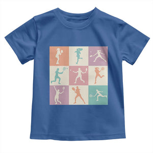 Tennis Lover Colorful Pastel Grid Sports Fan Gift Toddler T Shirt TS12 Royal Blue Print Your Wear