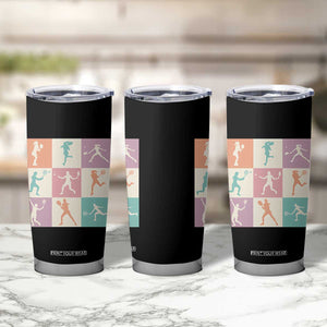 Tennis Lover Colorful Pastel Grid Sports Fan Gift Tumbler Cup TS12 Print Your Wear