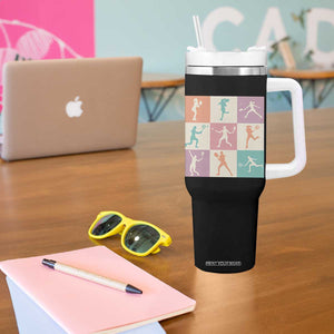 Tennis Lover Colorful Pastel Grid Sports Fan Gift Tumbler With Handle TS12 Print Your Wear