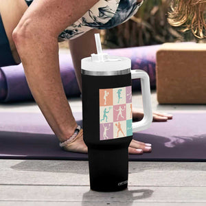 Tennis Lover Colorful Pastel Grid Sports Fan Gift Tumbler With Handle TS12 Print Your Wear