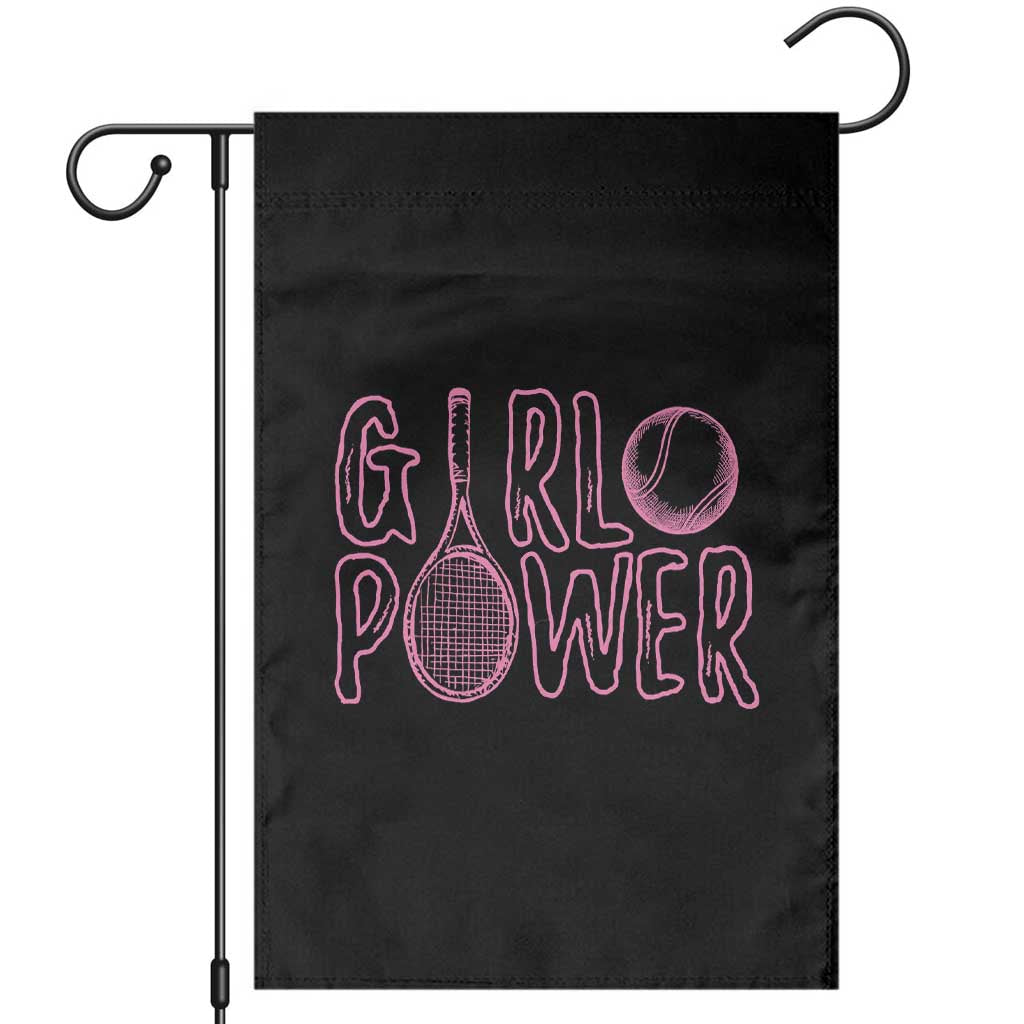 Girl Power Tennis Gift Garden Flag Feminist Sports Gift TS12 Black Print Your Wear