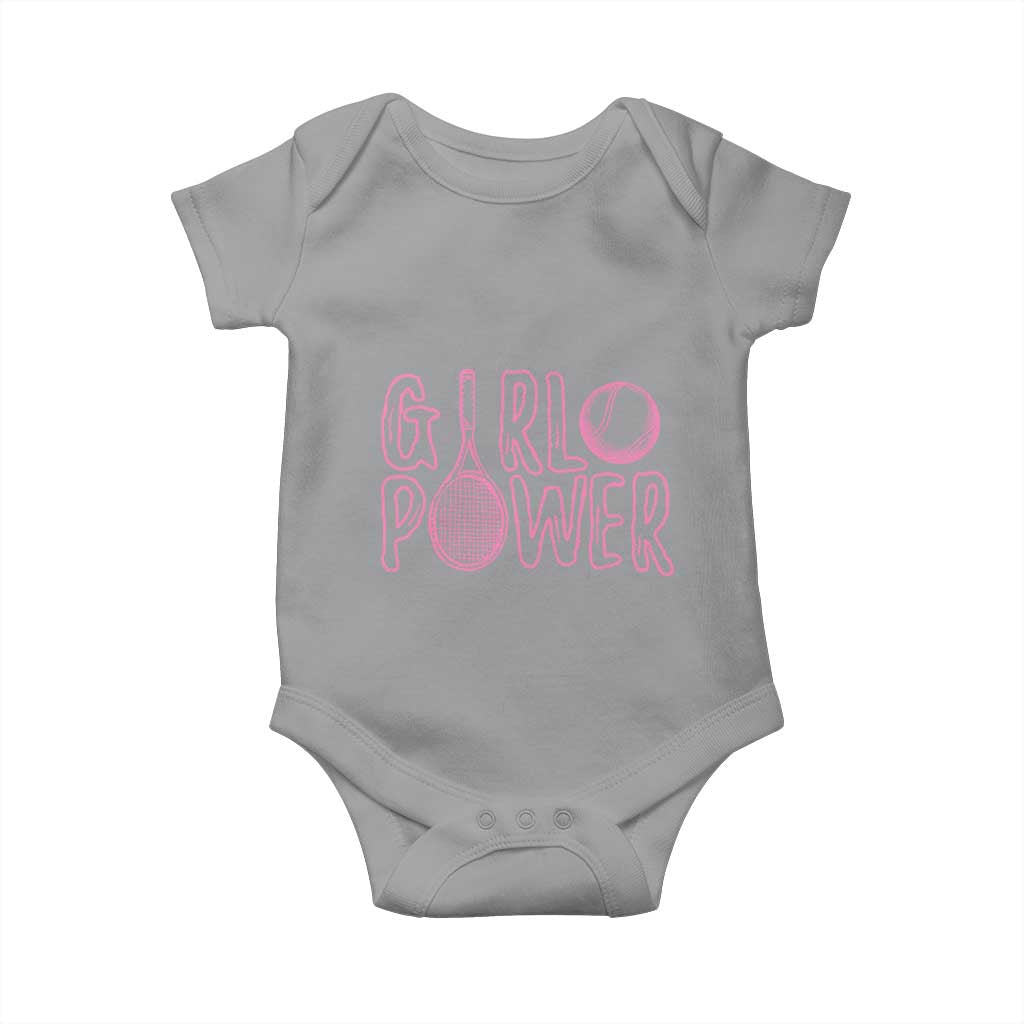 Girl Power Tennis Gift Baby Onesie Feminist Sports Gift TS12 Sport Gray Print Your Wear