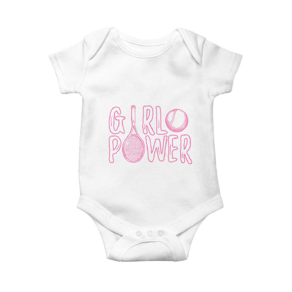 Girl Power Tennis Gift Baby Onesie Feminist Sports Gift TS12 White Print Your Wear
