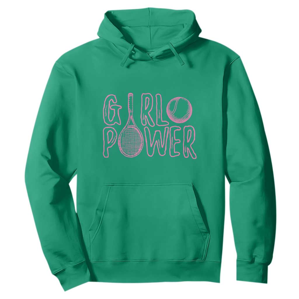 Girl Power Tennis Gift Hoodie Feminist Sports Gift TS12 Irish Green Print Your Wear