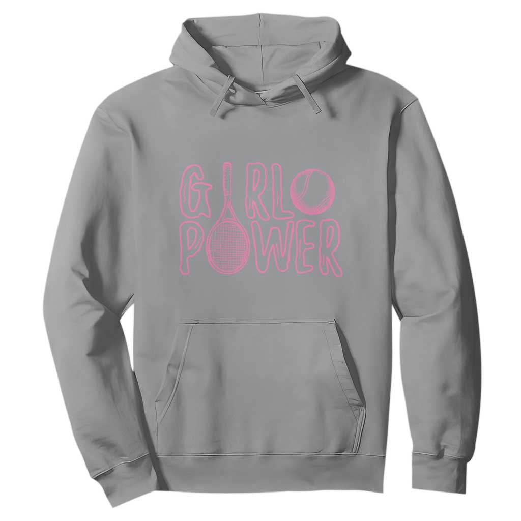 Girl Power Tennis Gift Hoodie Feminist Sports Gift TS12 Sport Gray Print Your Wear