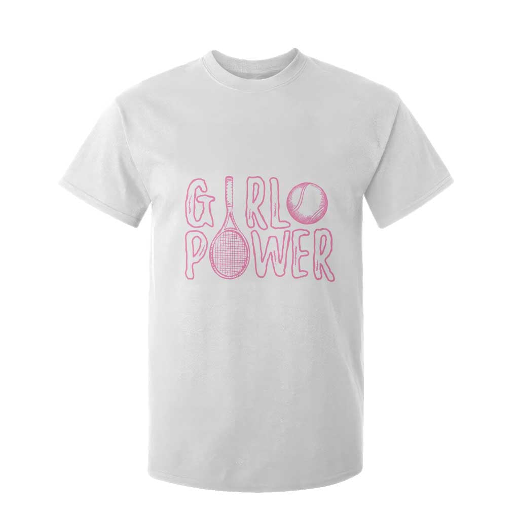 Girl Power Tennis Gift T Shirt For Kid Feminist Sports Gift TS12 White Print Your Wear