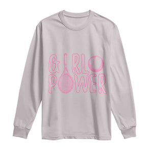 Girl Power Tennis Gift Long Sleeve Shirt Feminist Sports Gift TS12 Ice Gray Print Your Wear