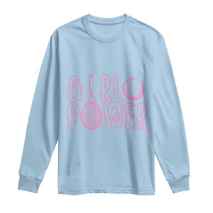 Girl Power Tennis Gift Long Sleeve Shirt Feminist Sports Gift TS12 Light Blue Print Your Wear