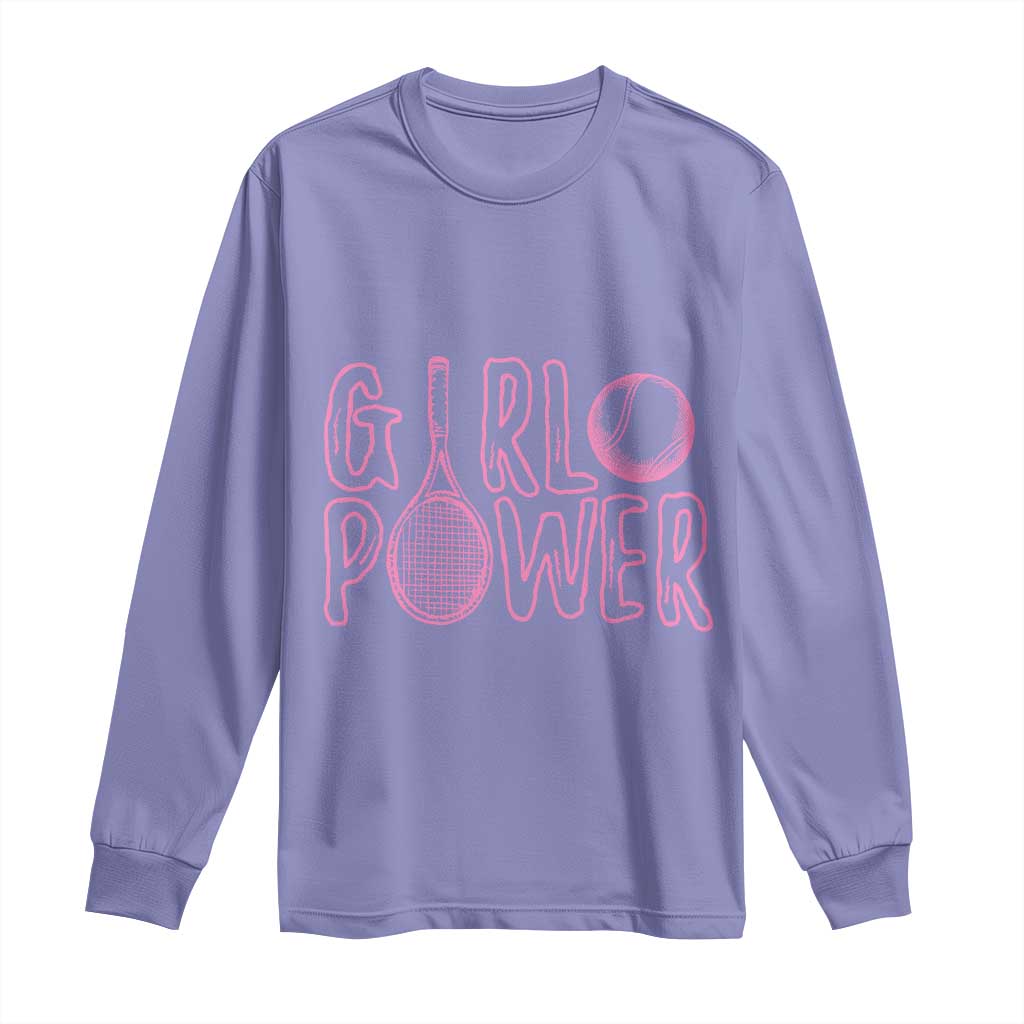 Girl Power Tennis Gift Long Sleeve Shirt Feminist Sports Gift TS12 Violet Print Your Wear