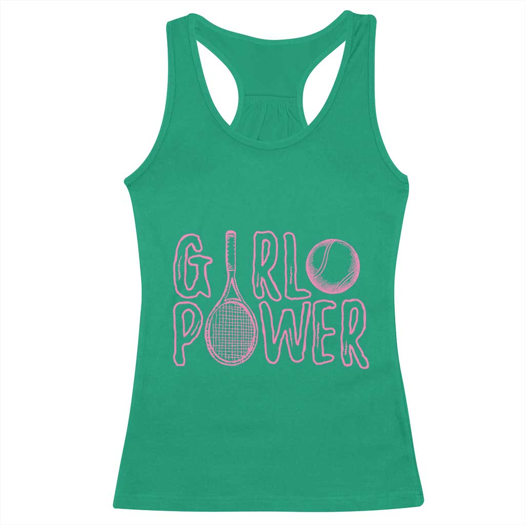 Girl Power Tennis Gift Racerback Tank Top Feminist Sports Gift TS12 Irish Green Print Your Wear