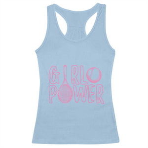 Girl Power Tennis Gift Racerback Tank Top Feminist Sports Gift TS12 Light Blue Print Your Wear