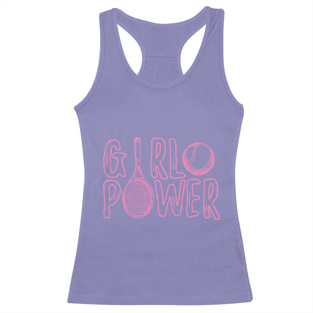 Girl Power Tennis Gift Racerback Tank Top Feminist Sports Gift TS12 Violet Print Your Wear