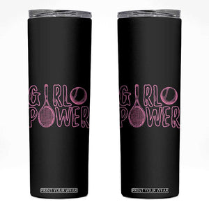 Girl Power Tennis Gift Skinny Tumbler Feminist Sports Gift TS12 Black Print Your Wear