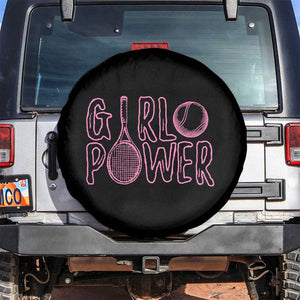 Girl Power Tennis Gift Spare Tire Cover Feminist Sports Gift TS12 No hole Black Print Your Wear