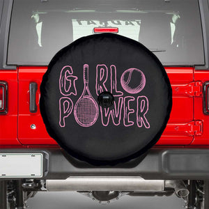 Girl Power Tennis Gift Spare Tire Cover Feminist Sports Gift TS12 Black Print Your Wear