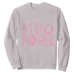 Girl Power Tennis Gift Sweatshirt Feminist Sports Gift TS12 Ice Gray Print Your Wear